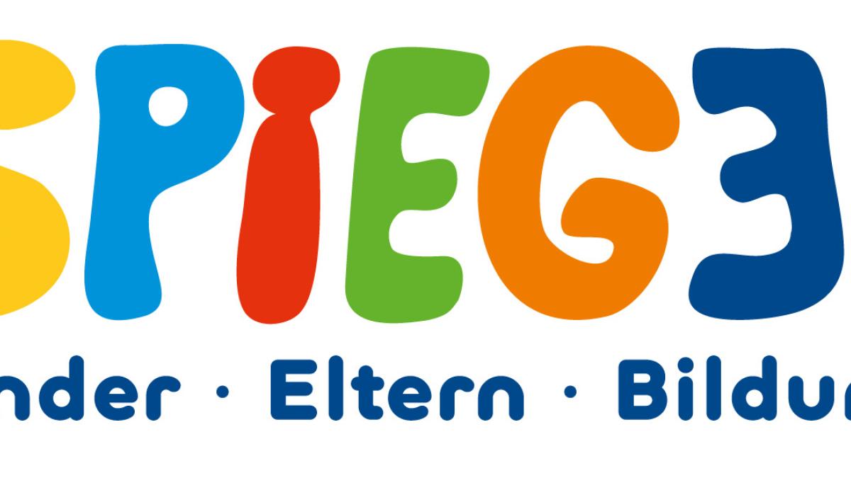 Spiegel Kinder, Eltern, Bildung - Logo in bunter Schrift